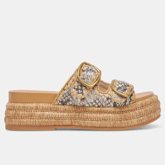 NEW DOLCE VITA Leather Wanika Platform Sandals Black/white for women 252 - Picture 3 of 11